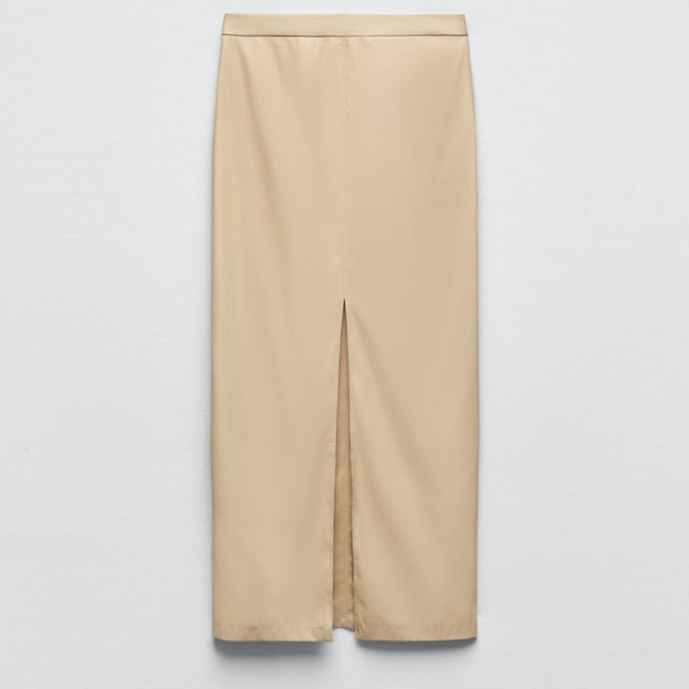ZARA Faux leather midi skirt - Picture 5 of 9